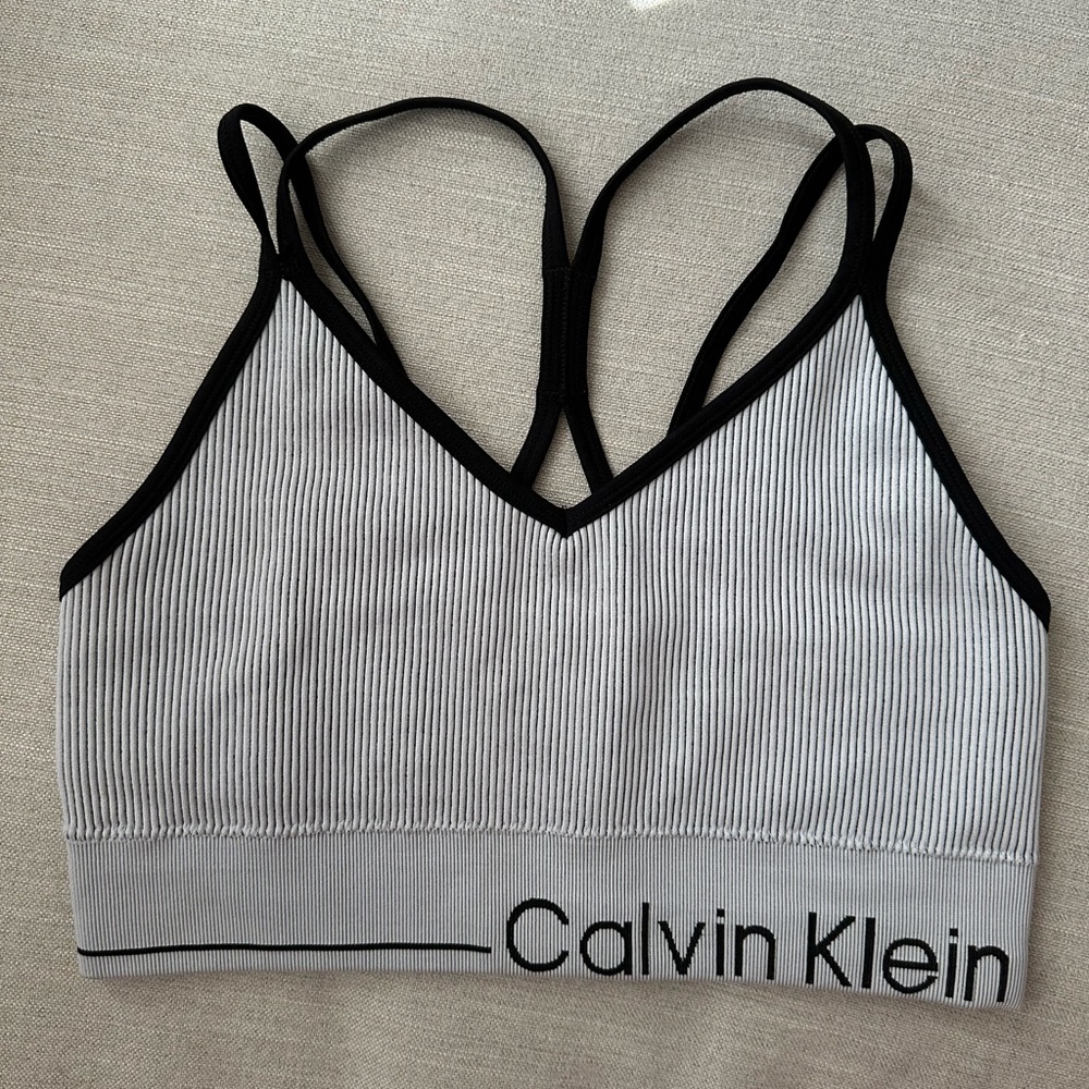 Calvin Klein Women's Ribbed Bralette - Black and White